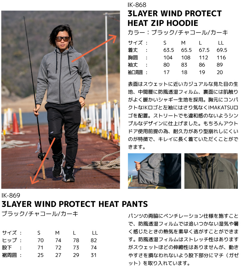 3LAYER WIND PROTECT  HEAT ZIP HOODIE