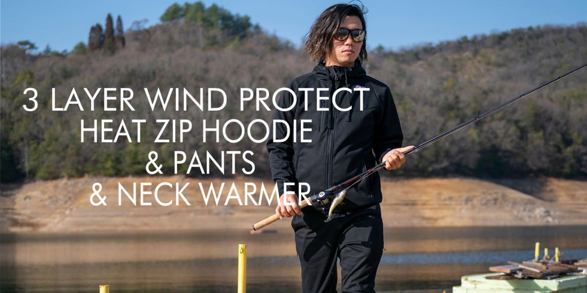 3 LAYER WIND PROTECT HEAT ZIP HOODIE & PANTS & NECK WARMER