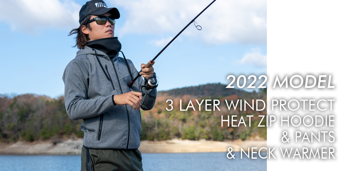 3 LAYER WIND PROTECT HEAT ZIP HOODIE & PANTS & NECK WARMER 2022